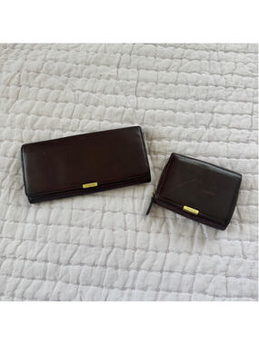 Matching set of 2 Vintage Coach 90s Lexington Slim • Envelope Wallet Kisslock
